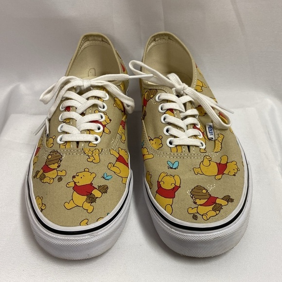 Disney VANS Winnie the Pooh Lace Up Sneakers Tan Size M 8.5 W 10 Worn Once! - Picture 2 of 6